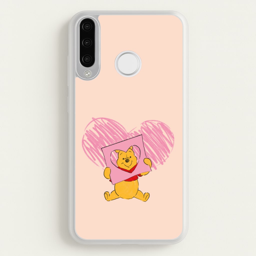 Pooh Heart Drawing Valentine's - Disney Valentine's Phone Case for Huawei P30 Lite