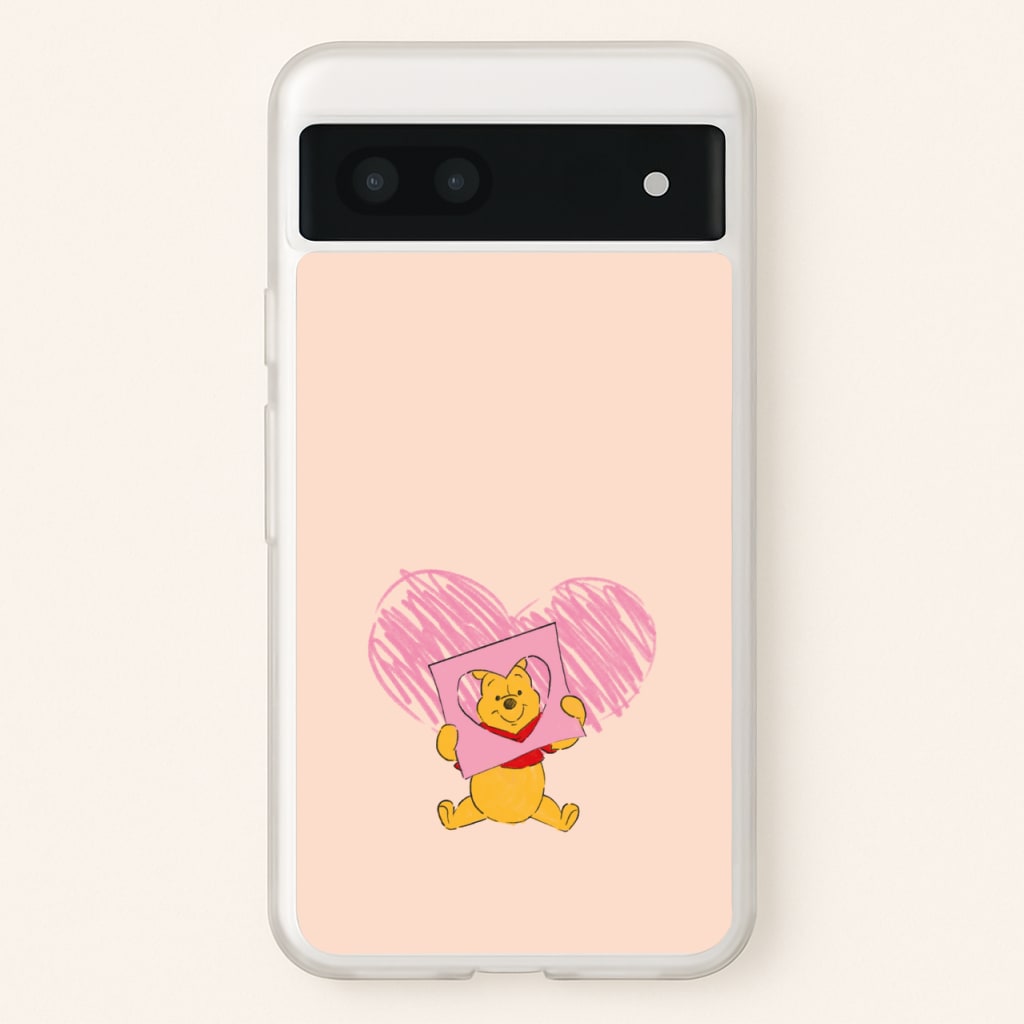 Pooh Heart Drawing Valentine's - Disney Valentine's Phone Case for Google Pixel 7a