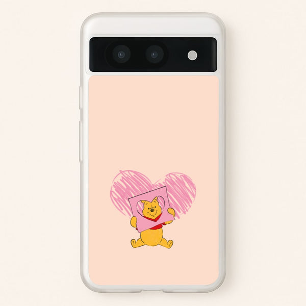 Pooh Heart Drawing Valentine's - Disney Valentine's Phone Case for Google Pixel 8a