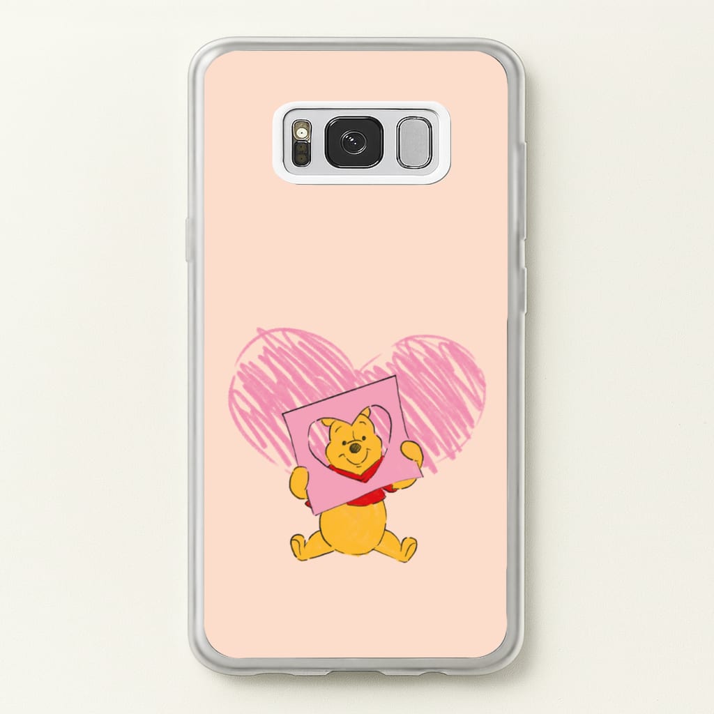 Pooh Heart Drawing Valentine's - Disney Valentine's Phone Case for Galaxy S8 Plus