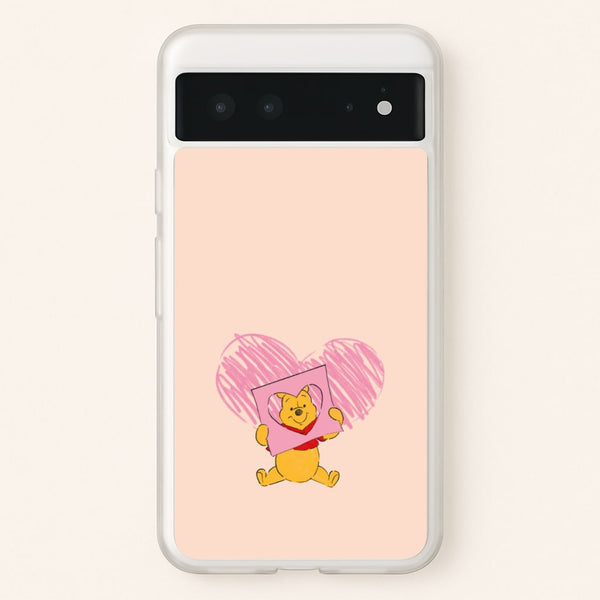 Pooh Heart Drawing Valentine's - Disney Valentine's Phone Case for Google Pixel 6