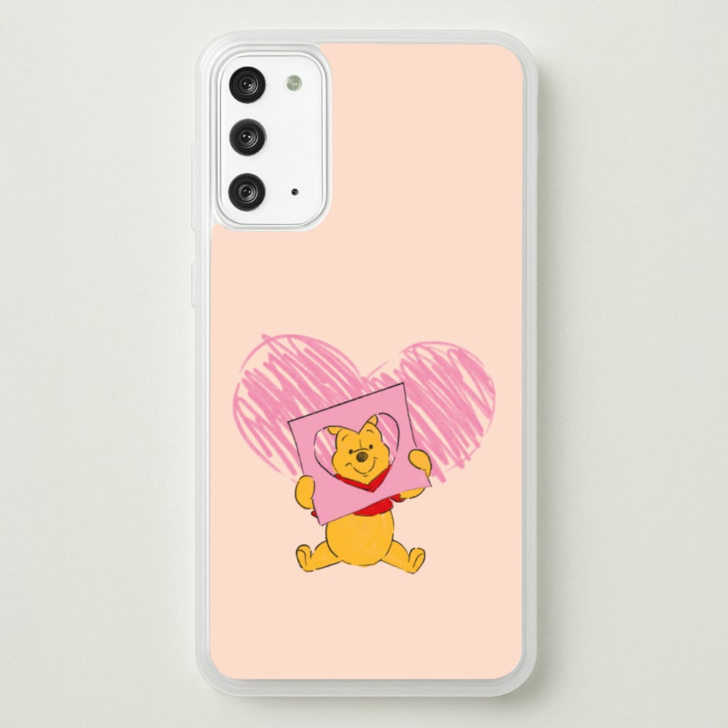 Pooh Heart Drawing Valentine's - Disney Valentine's Phone Case for Galaxy Note 20
