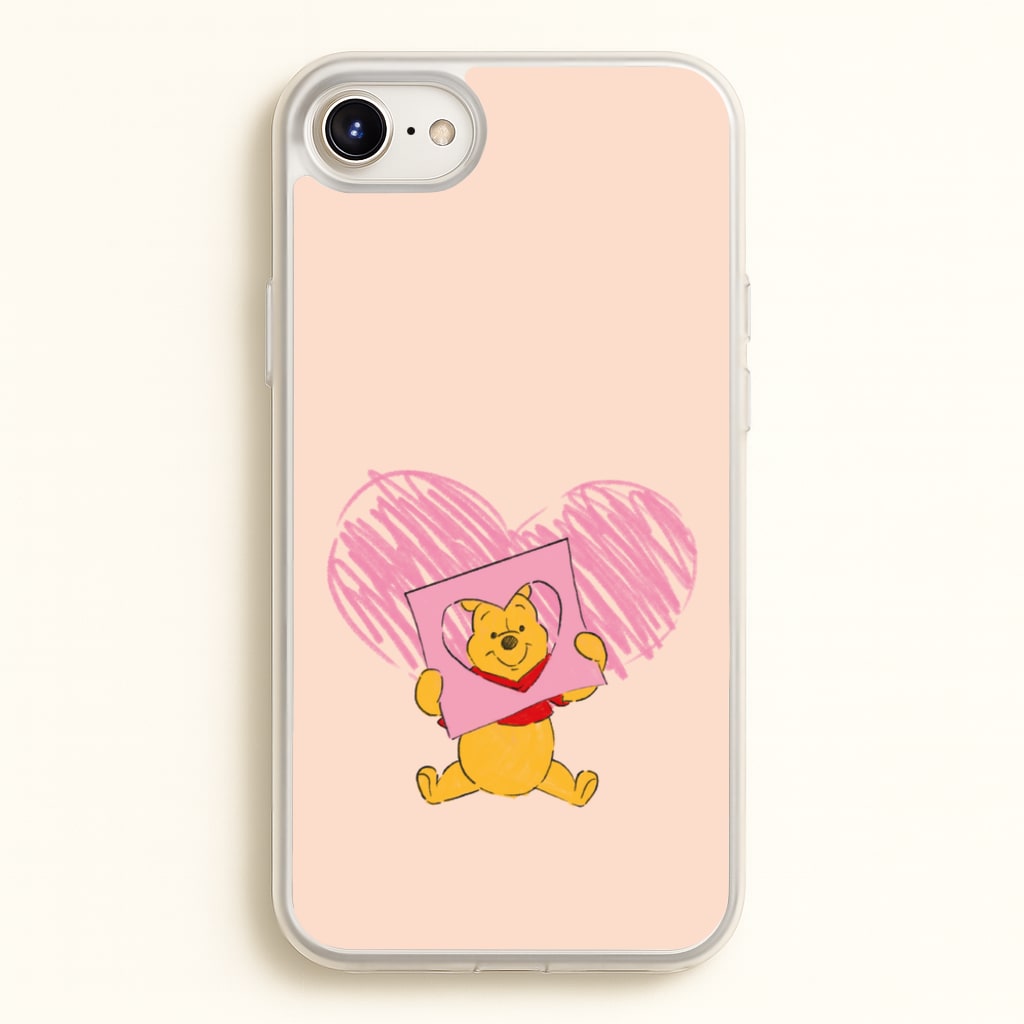 Pooh Heart Drawing Valentine's - Disney Valentine's Phone Case for iPhone 6 Plus / 7 Plus / 8 Plus