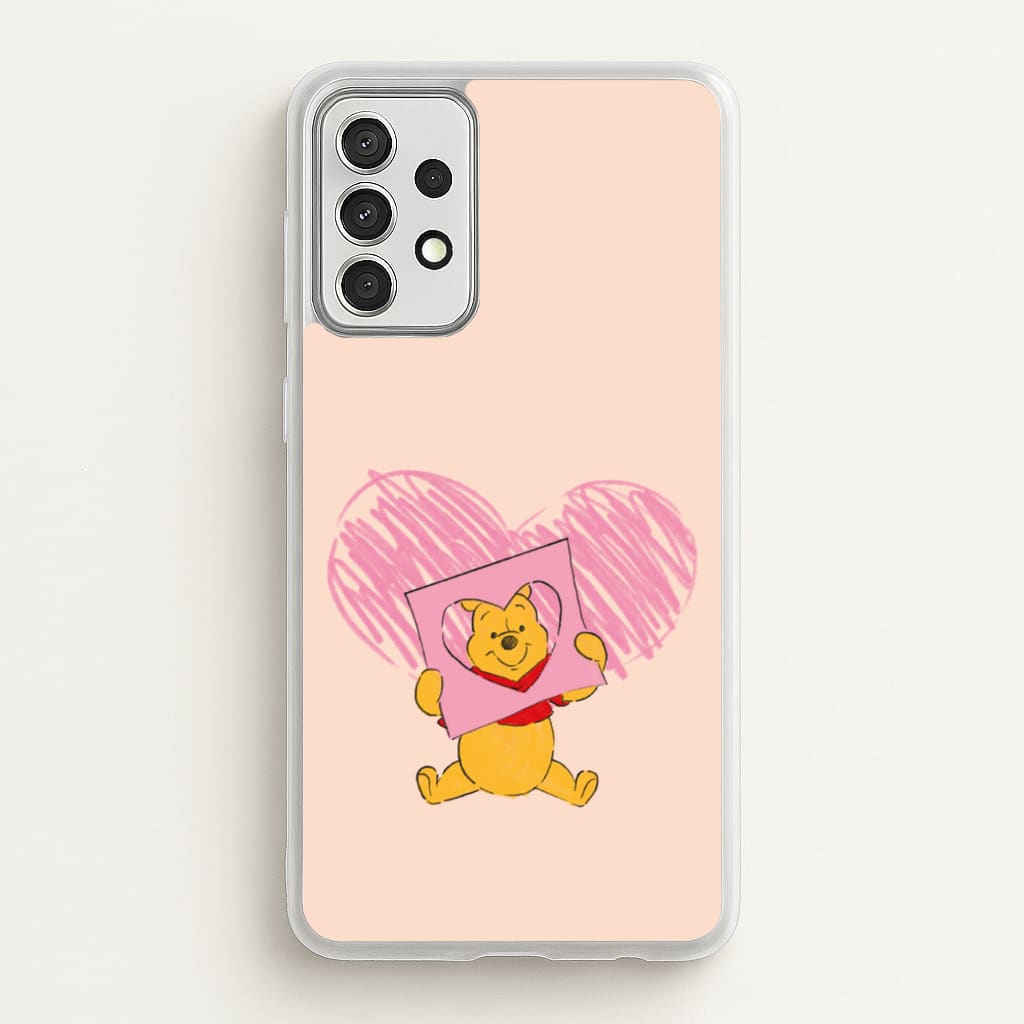 Pooh Heart Drawing Valentine's - Disney Valentine's Phone Case for Galaxy A52 / A52s