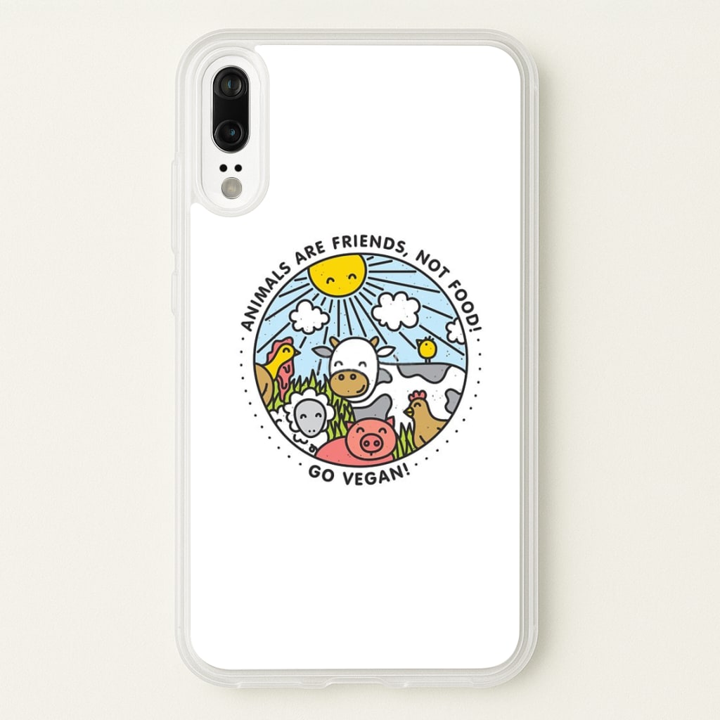 Animals Are Friends, Not Food - Vegan - Vegan Phone Case for Huawei P20