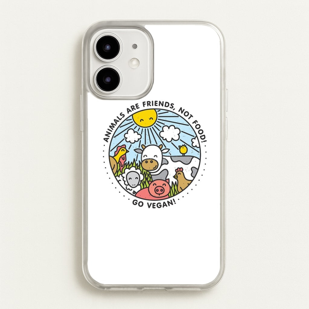 Animals Are Friends, Not Food - Vegan - Vegan Phone Case for iPhone 12 Mini