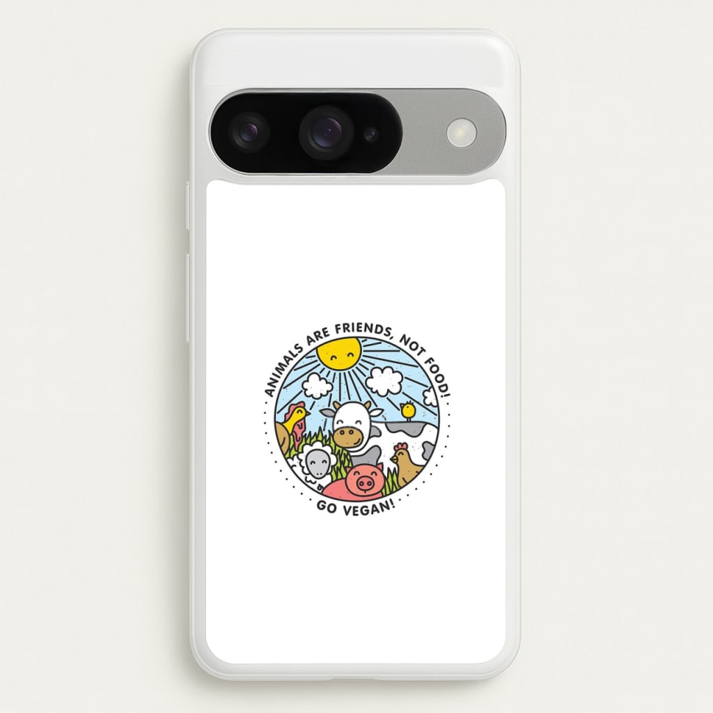 Animals Are Friends, Not Food - Vegan Phone Case for Google Pixel 10 / 10 Pro