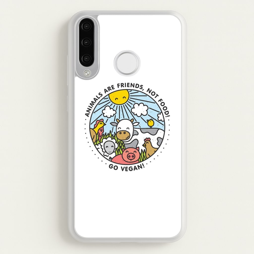 Animals Are Friends, Not Food - Vegan - Vegan Phone Case for Huawei P30 Lite