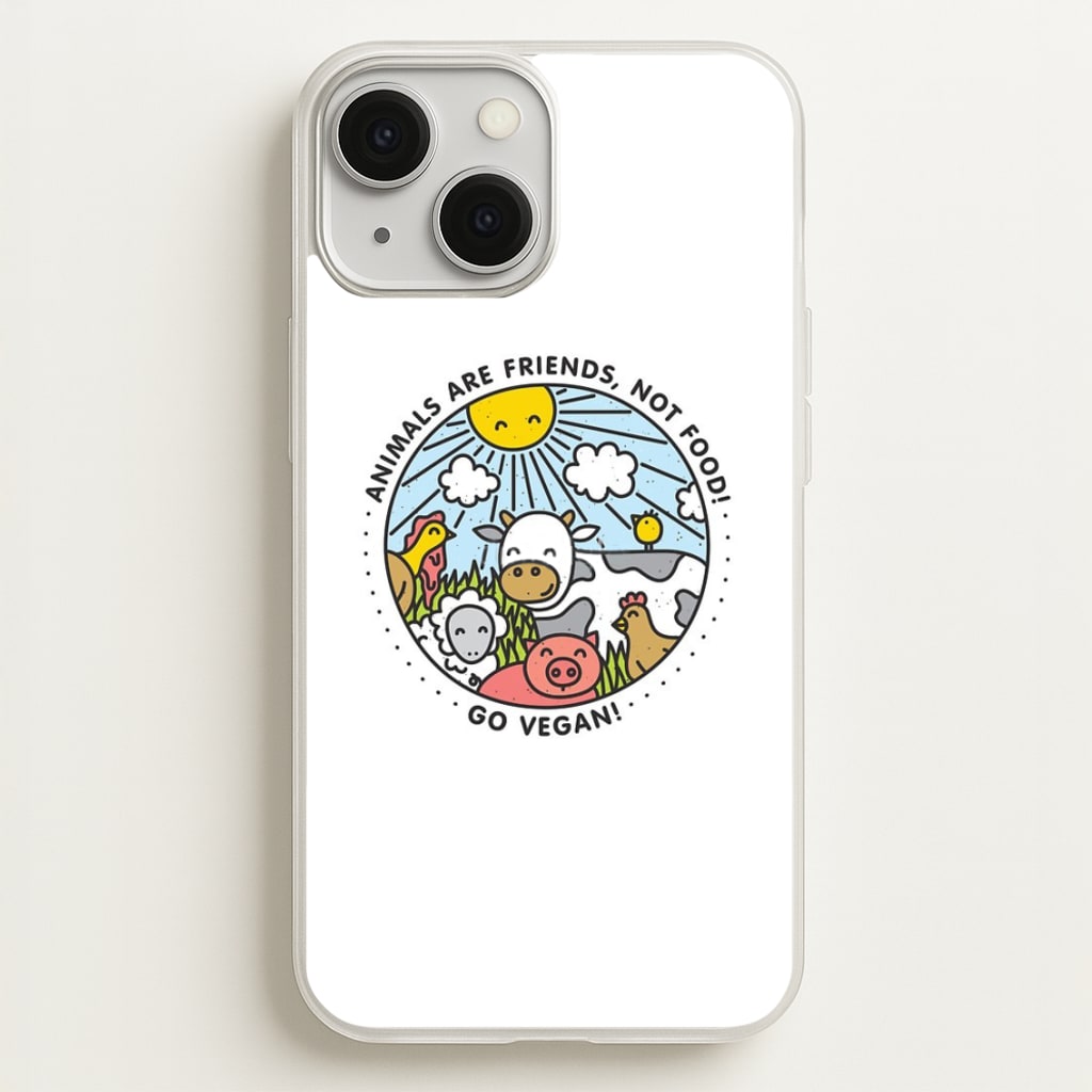 Animals Are Friends, Not Food - Vegan - Vegan Phone Case for iPhone 13