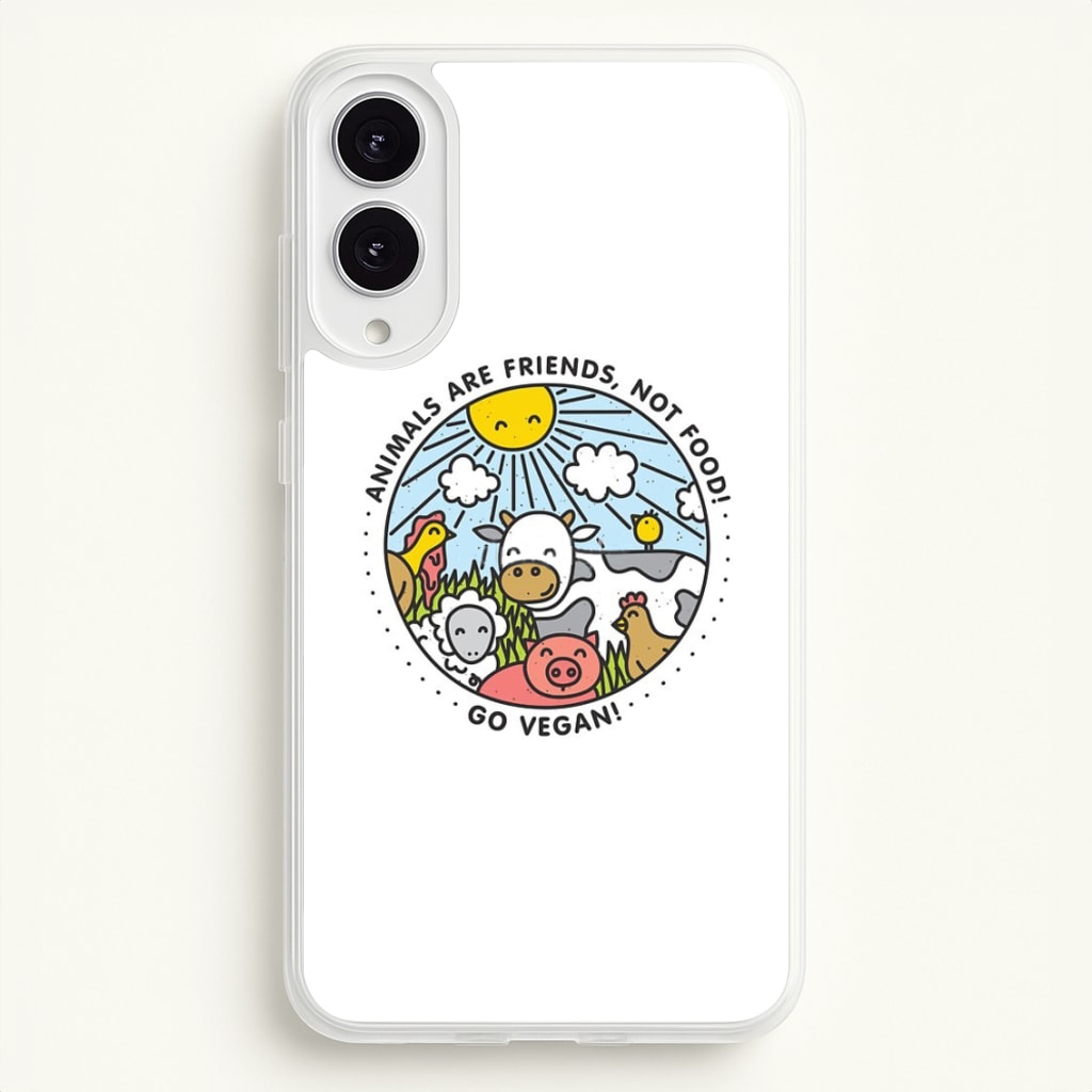 Animals Are Friends, Not Food - Vegan - Vegan Phone Case for Galaxy S25 Edge