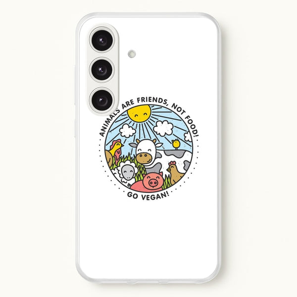 Animals Are Friends, Not Food - Vegan - Vegan Phone Case for Galaxy S25