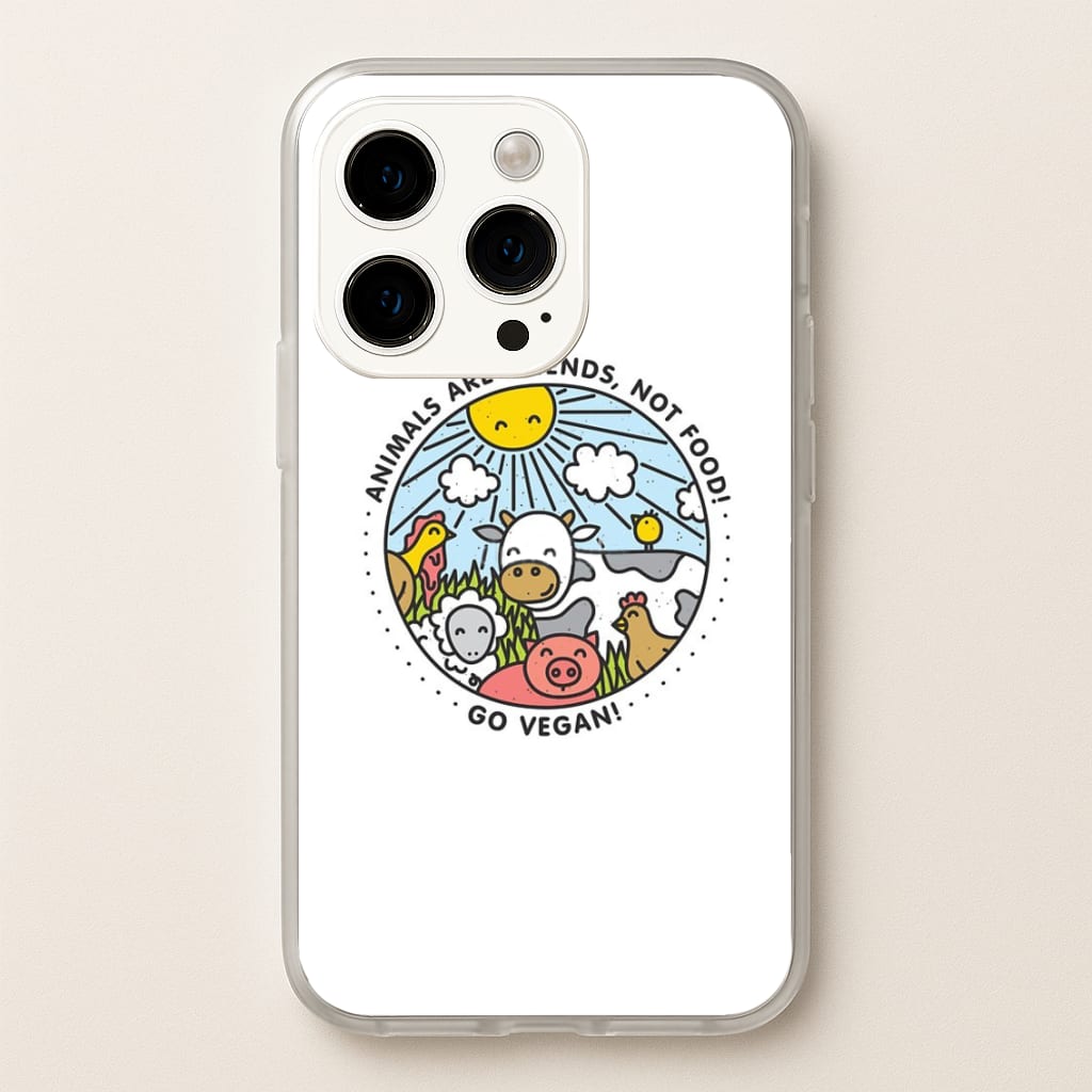 Animals Are Friends, Not Food - Vegan - Vegan Phone Case for iPhone 14 Pro Max