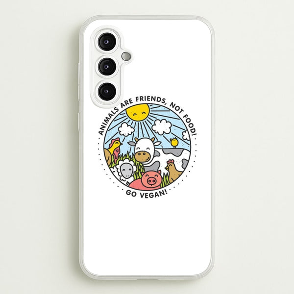 Animals Are Friends, Not Food - Vegan - Vegan Phone Case for Galaxy A14