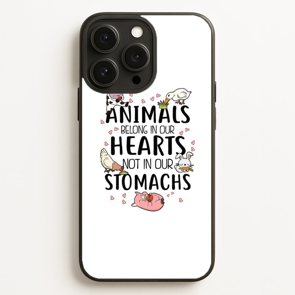 Animals Belong In Our Hearts - Vegan - Vegan Phone Case for iPhone 16 Pro Max