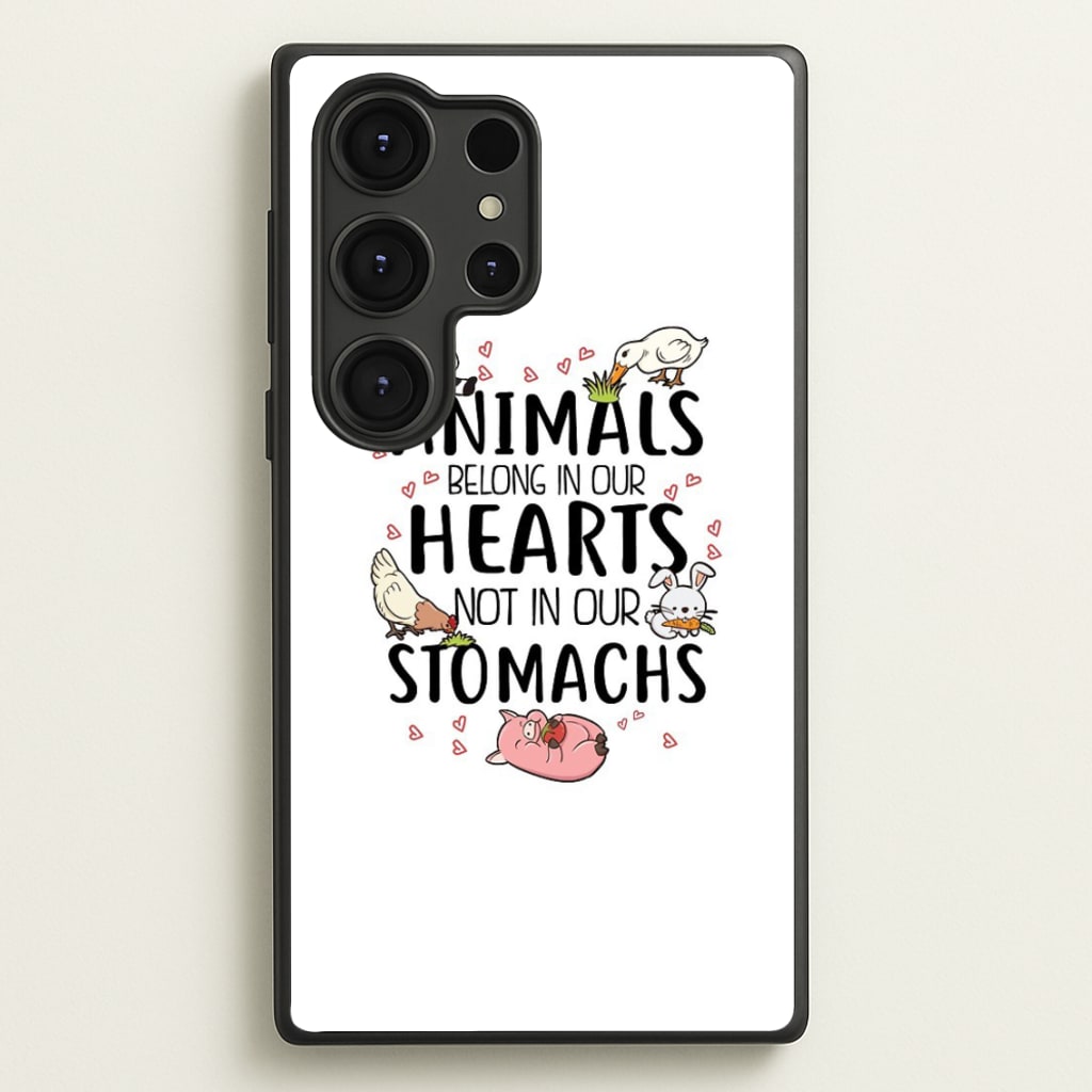 Animals Belong In Our Hearts - Vegan - Vegan Phone Case for Galaxy S25 Ultra