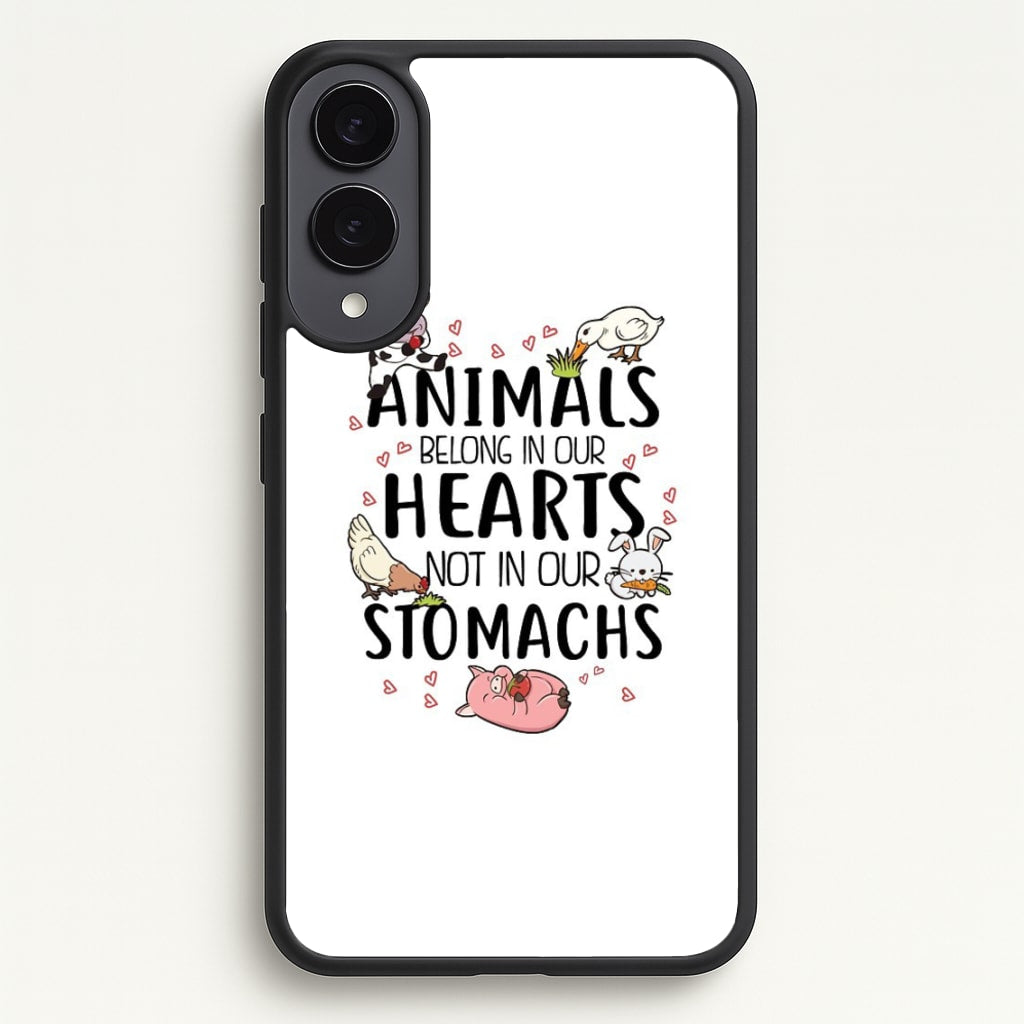 Animals Belong In Our Hearts - Vegan - Vegan Phone Case for Galaxy S25 Edge