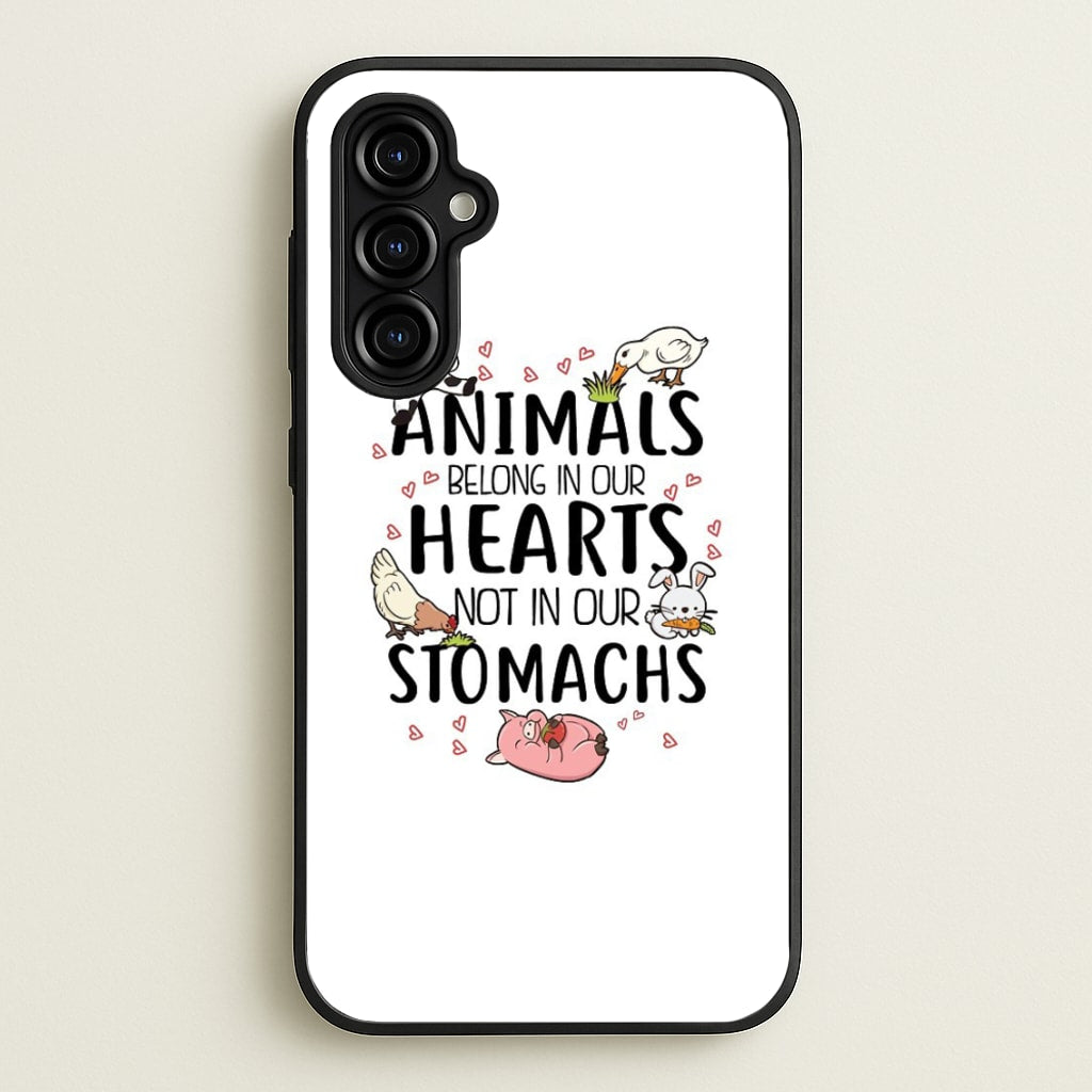 Animals Belong In Our Hearts - Vegan - Vegan Phone Case for Galaxy A54