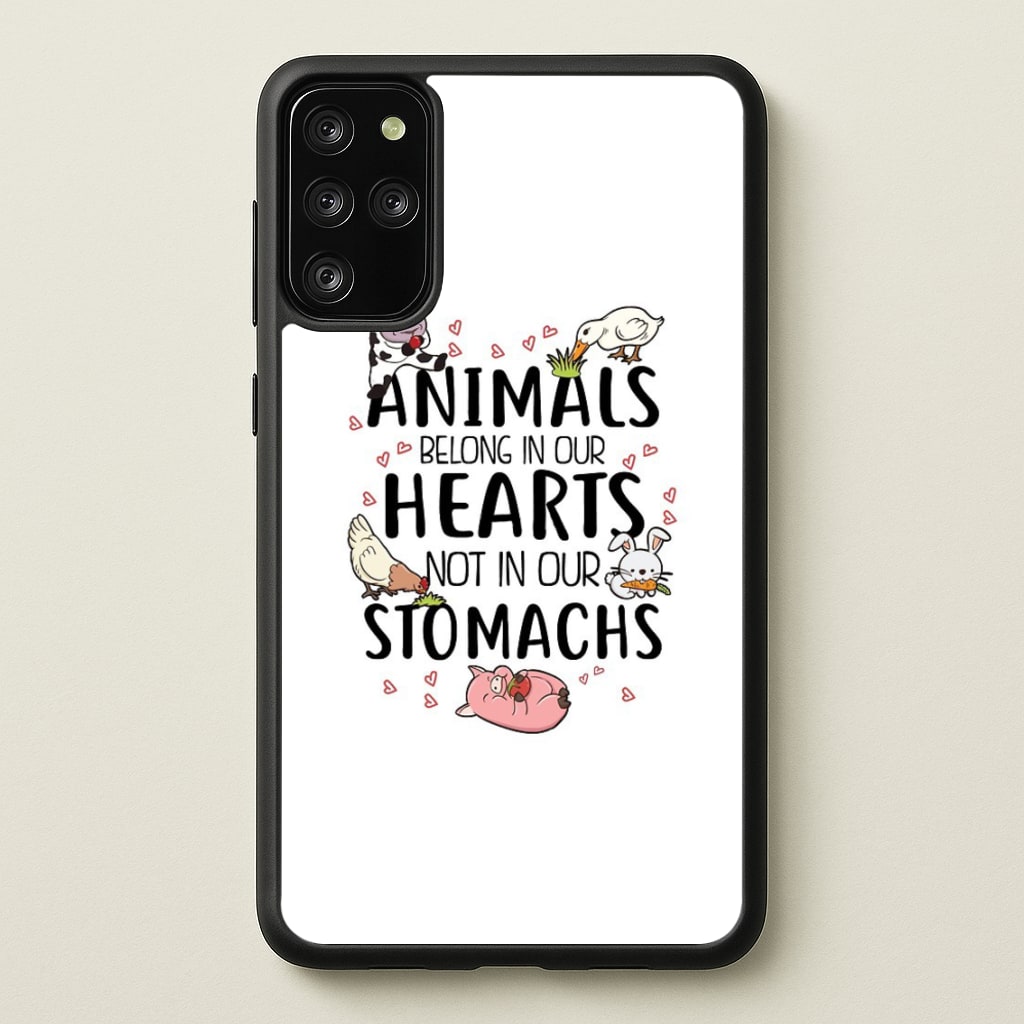 Animals Belong In Our Hearts - Vegan - Vegan Phone Case for Galaxy S20 Plus
