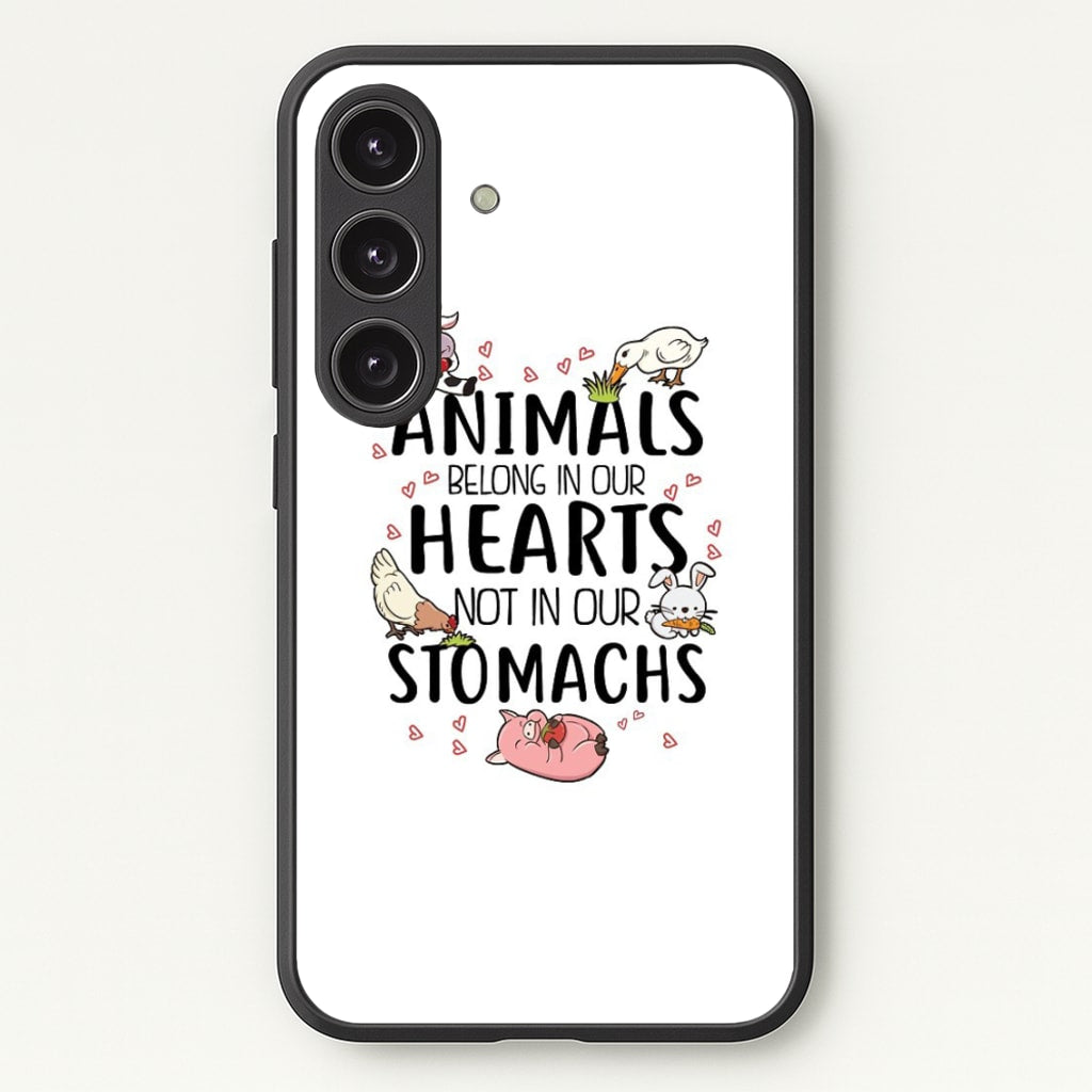 Animals Belong In Our Hearts - Vegan - Vegan Phone Case for Galaxy S24FE