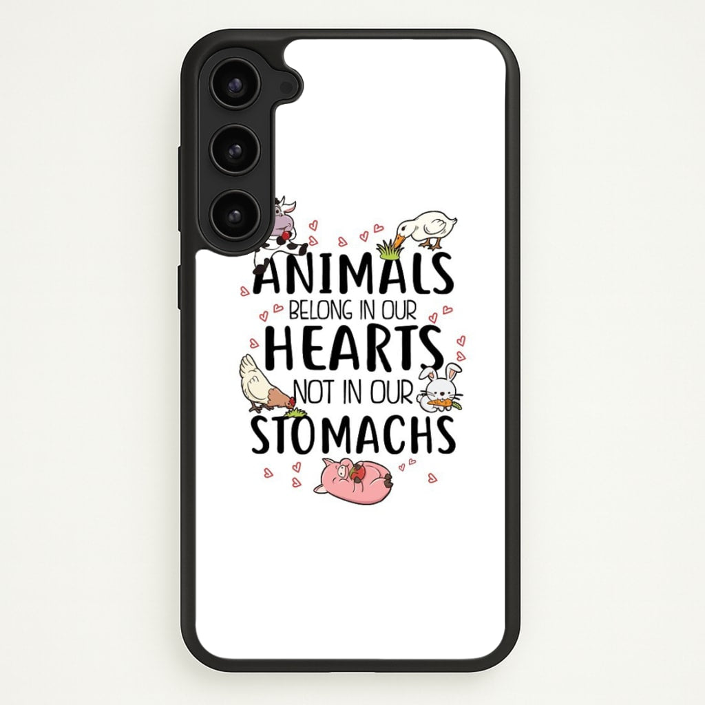 Animals Belong In Our Hearts - Vegan - Vegan Phone Case for Galaxy S23