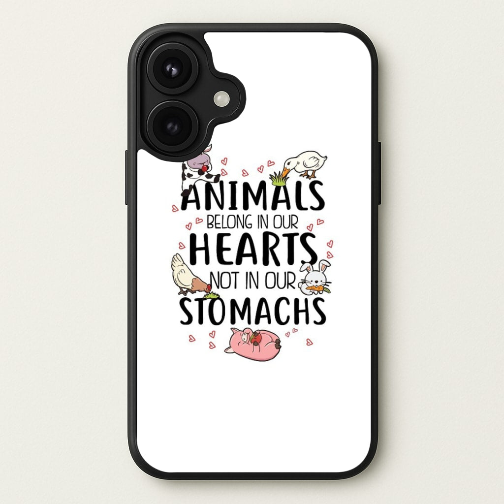 Animals Belong In Our Hearts - Vegan Phone Case for iPhone 17