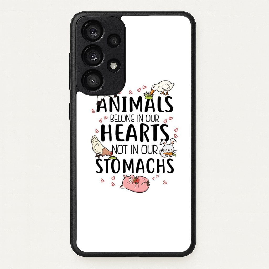 Animals Belong In Our Hearts - Vegan - Vegan Phone Case for Galaxy A53