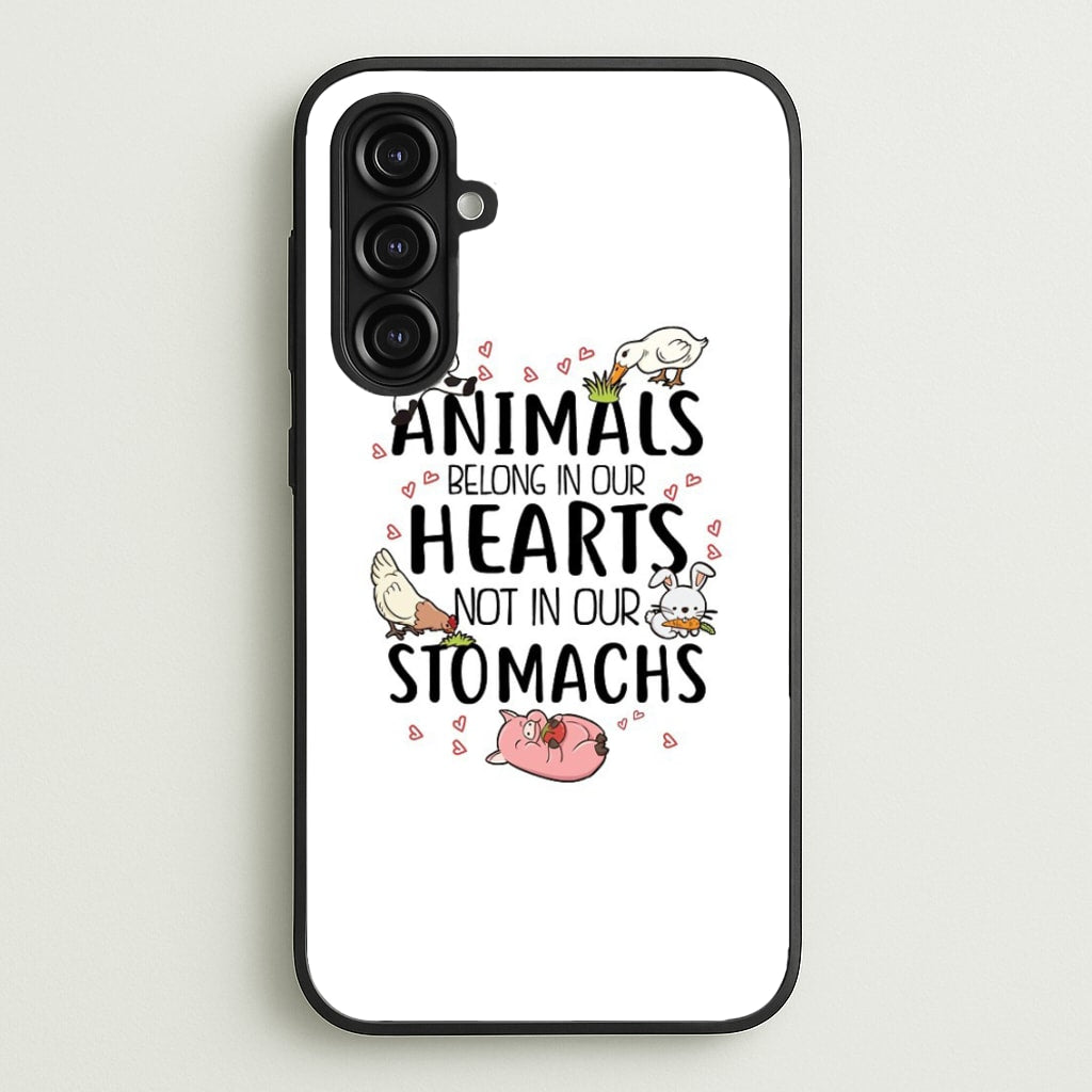Animals Belong In Our Hearts - Vegan - Vegan Phone Case for Galaxy A16