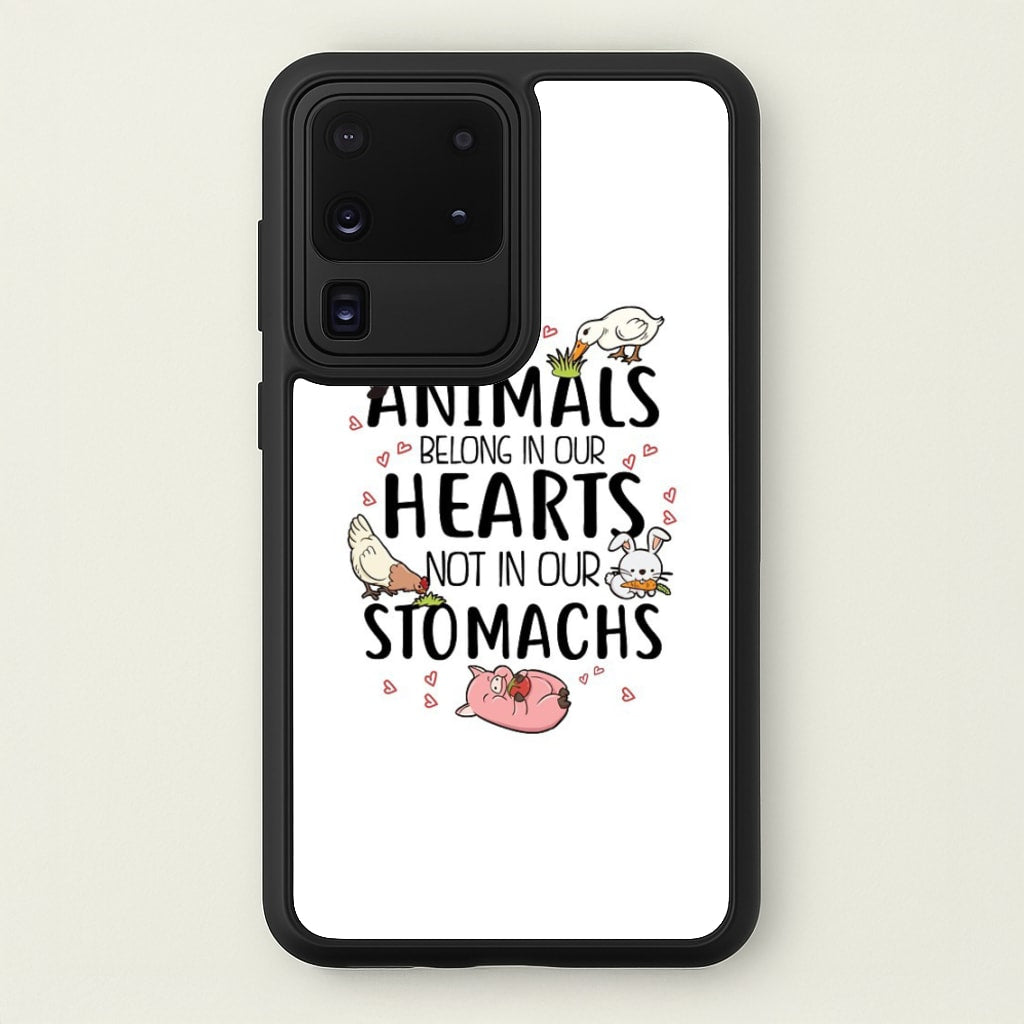 Animals Belong In Our Hearts - Vegan - Vegan Phone Case for Galaxy S20 Ultra