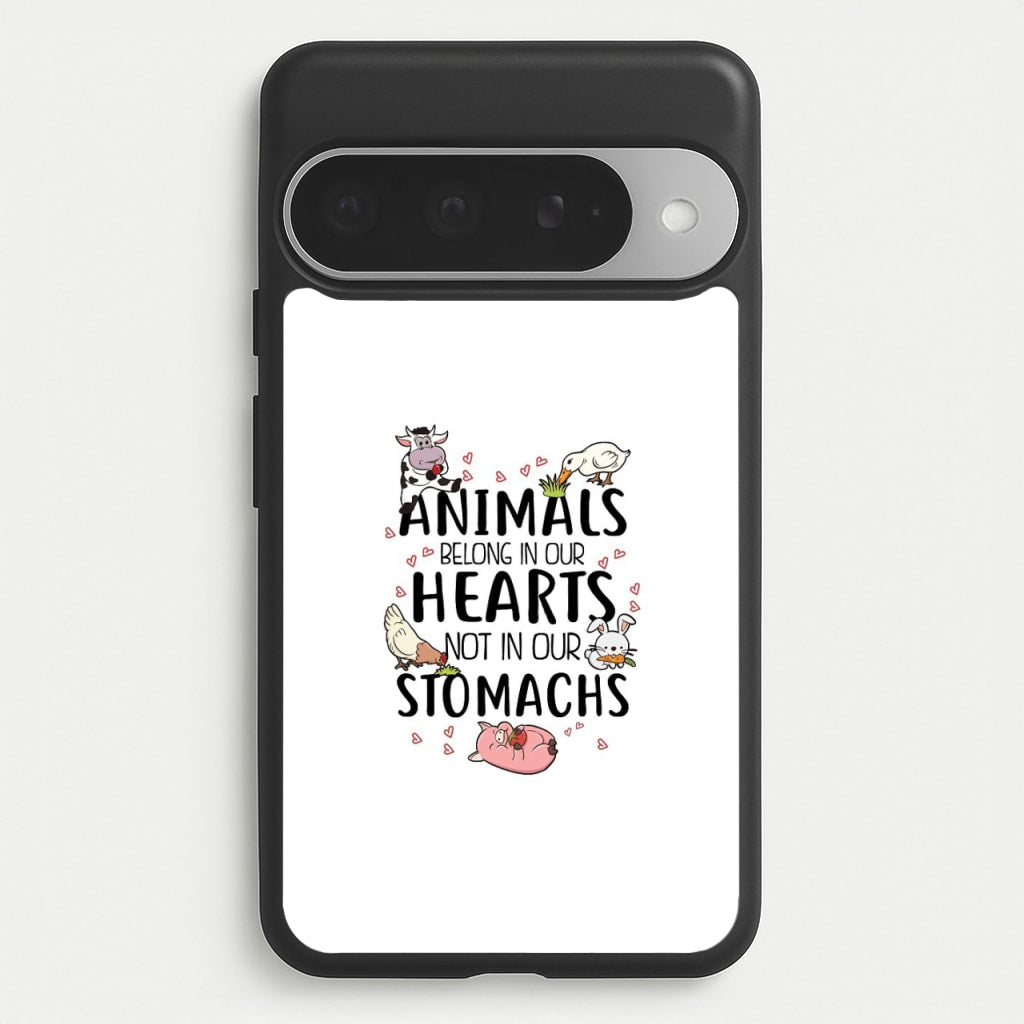 Animals Belong In Our Hearts - Vegan Phone Case for Google Pixel 10 Pro XL