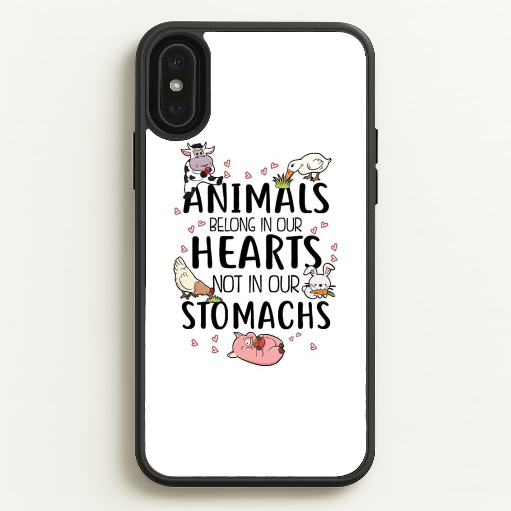 Animals Belong In Our Hearts - Vegan - Vegan Phone Case for iPhone XS Max