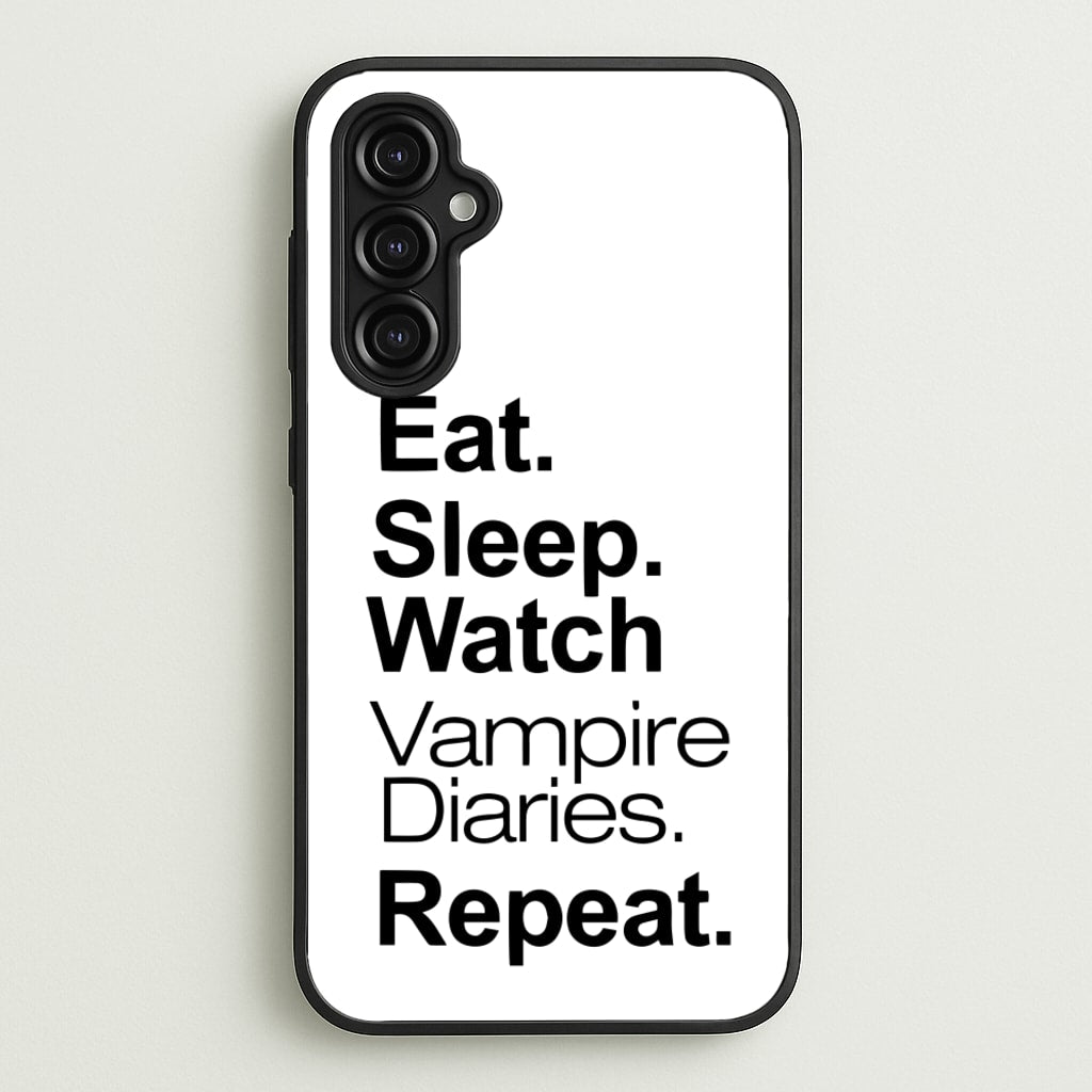 Eat Sleep Watch VPD Repeat - marble Phone Case for Galaxy A14