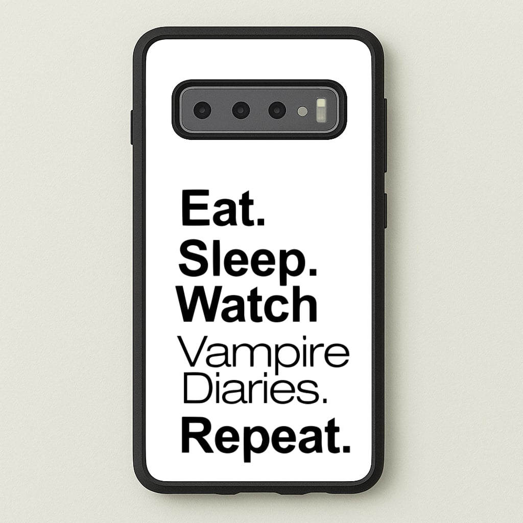 Eat Sleep Watch VPD Repeat - marble Phone Case for Galaxy S10 Plus