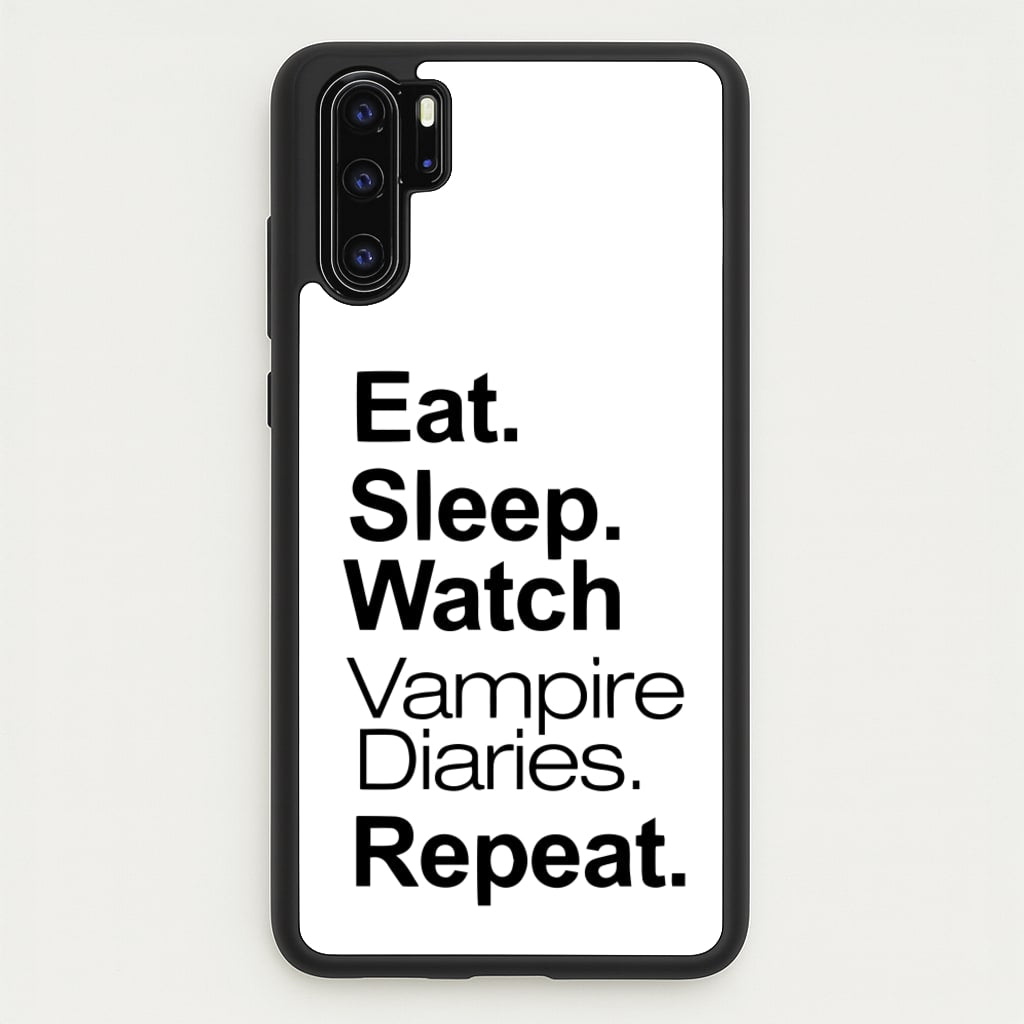 Eat Sleep Watch VPD Repeat - marble Phone Case for Huawei P30 Pro