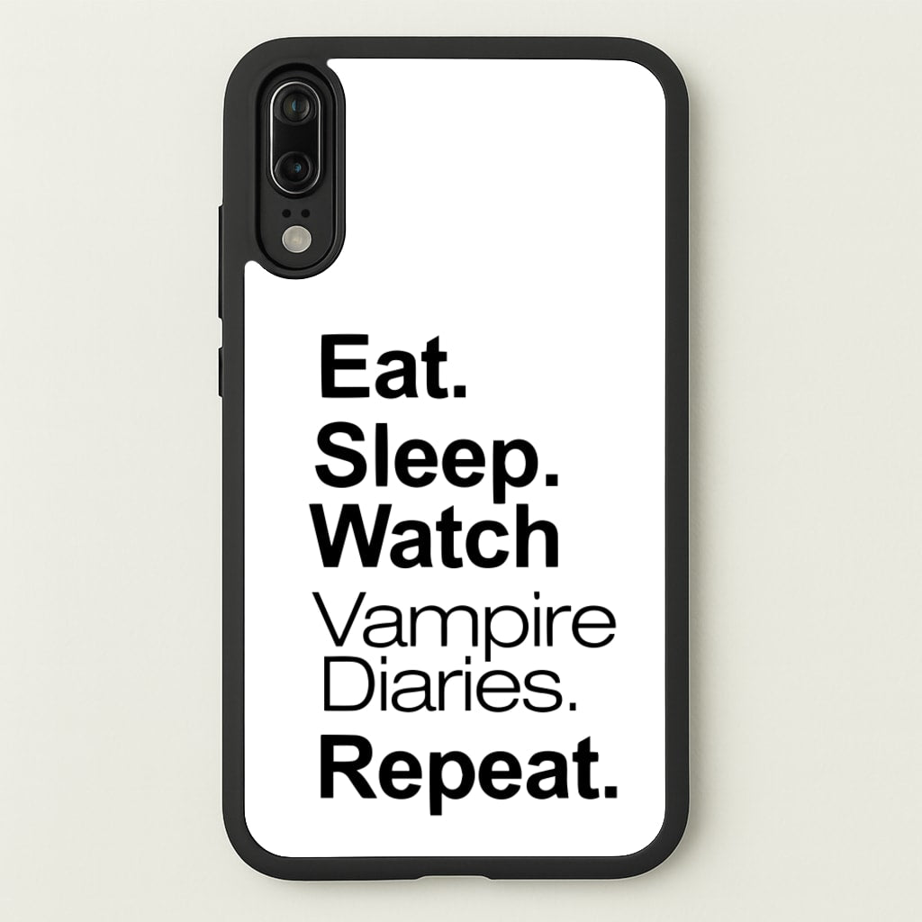 Eat Sleep Watch VPD Repeat - marble Phone Case for Huawei P20