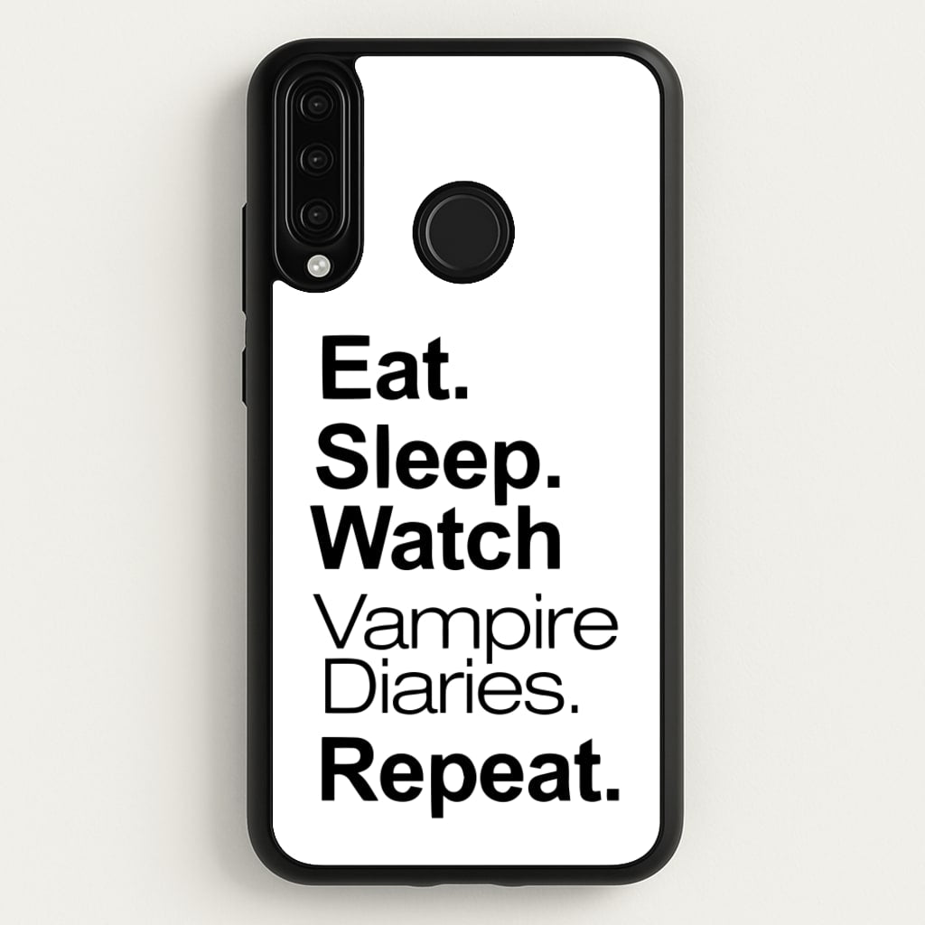 Eat Sleep Watch VPD Repeat - marble Phone Case for Huawei P30 Lite