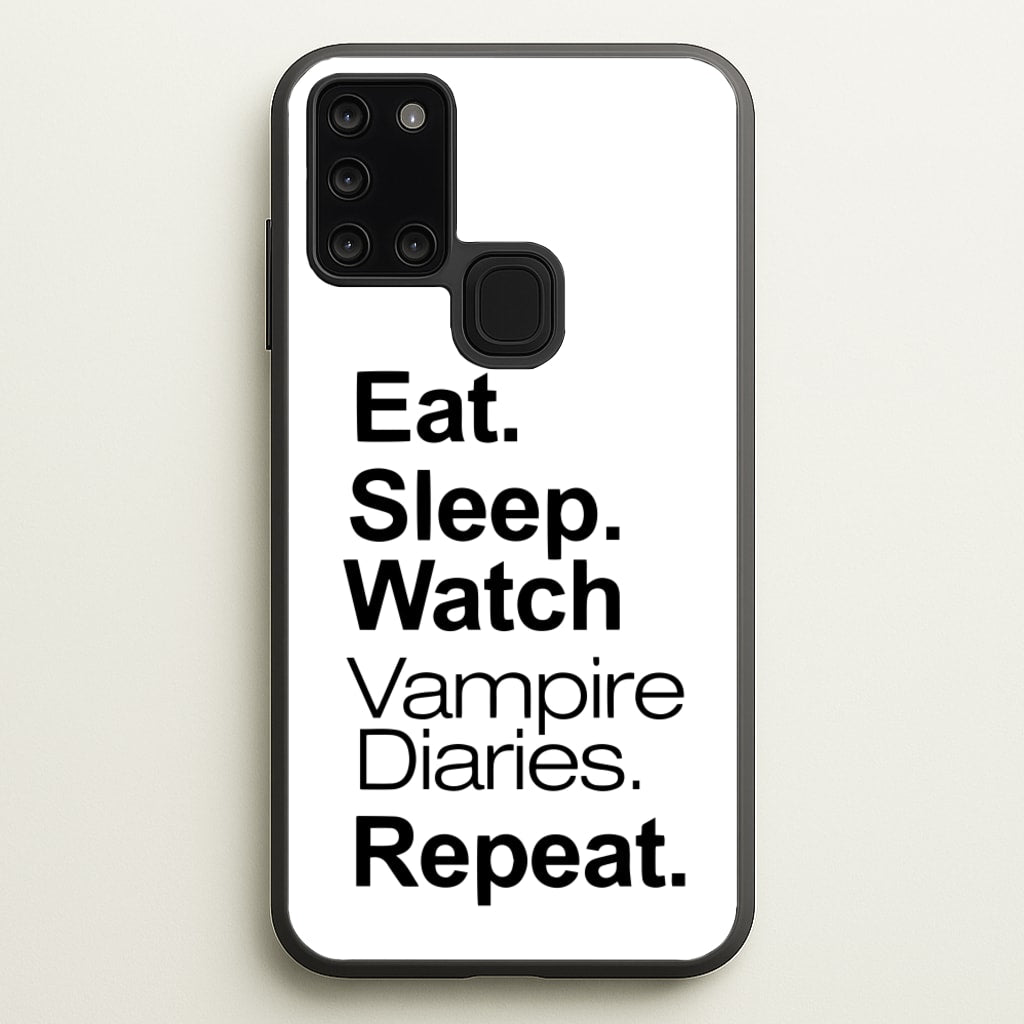Eat Sleep Watch VPD Repeat - marble Phone Case for Galaxy A21s