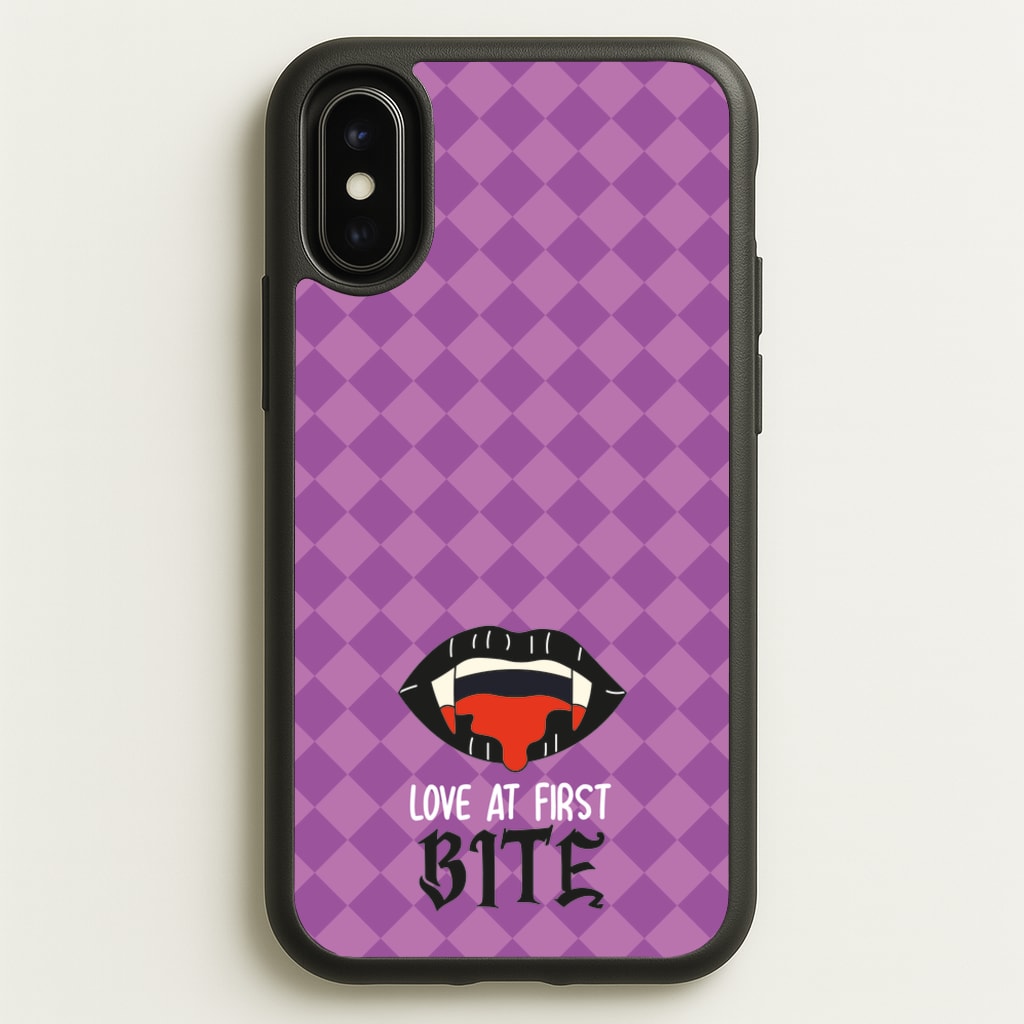 Love At First Bite - VD - Vampire Diaries Phone Case for iPhone X / XS