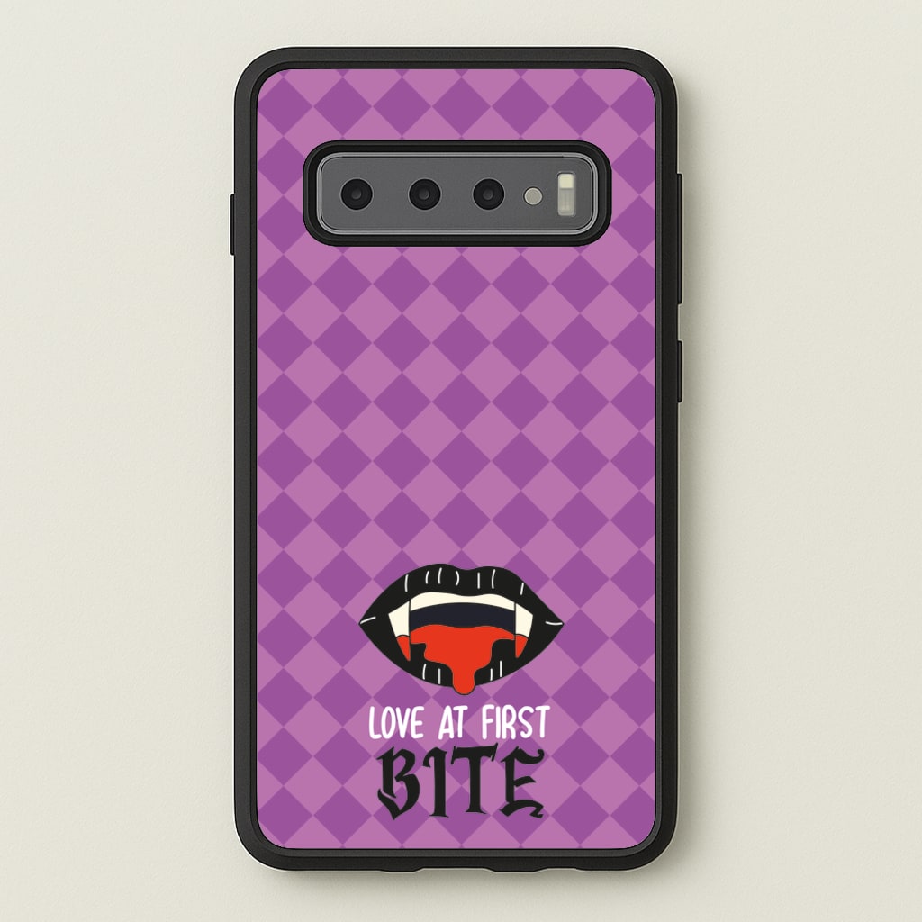Love At First Bite - VD - Vampire Diaries Phone Case for Galaxy S10 Plus