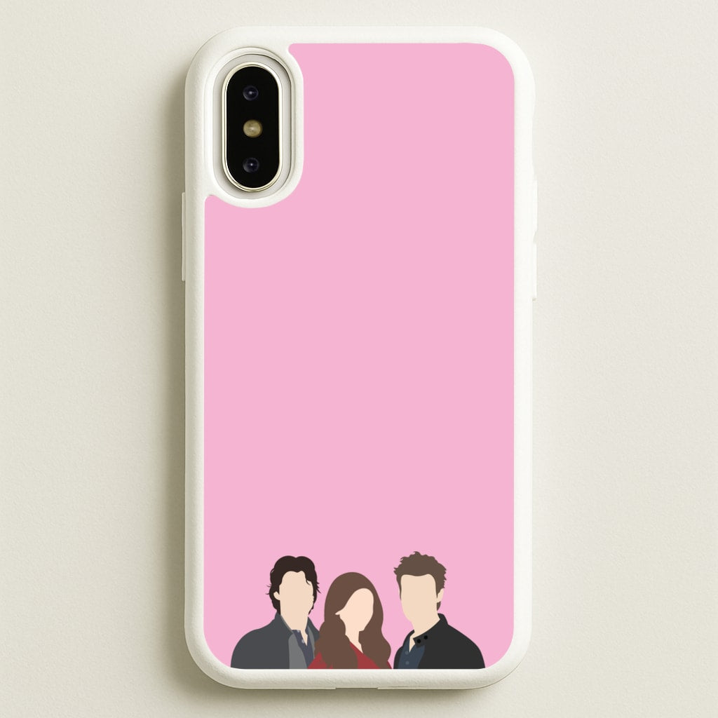 Elena, Damon And Stefan - VD - Vampire Diaries Phone Case for iPhone X / XS