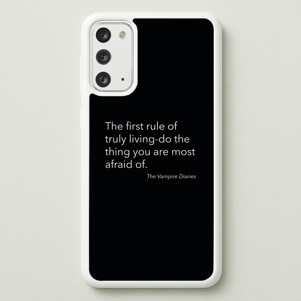 The First Rule Of Truly Living - VD - Vampire Diaries Phone Case for Galaxy Note 20