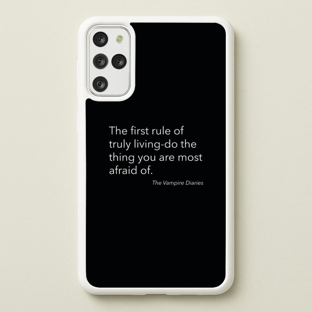The First Rule Of Truly Living - VD - Vampire Diaries Phone Case for Galaxy S20 Plus