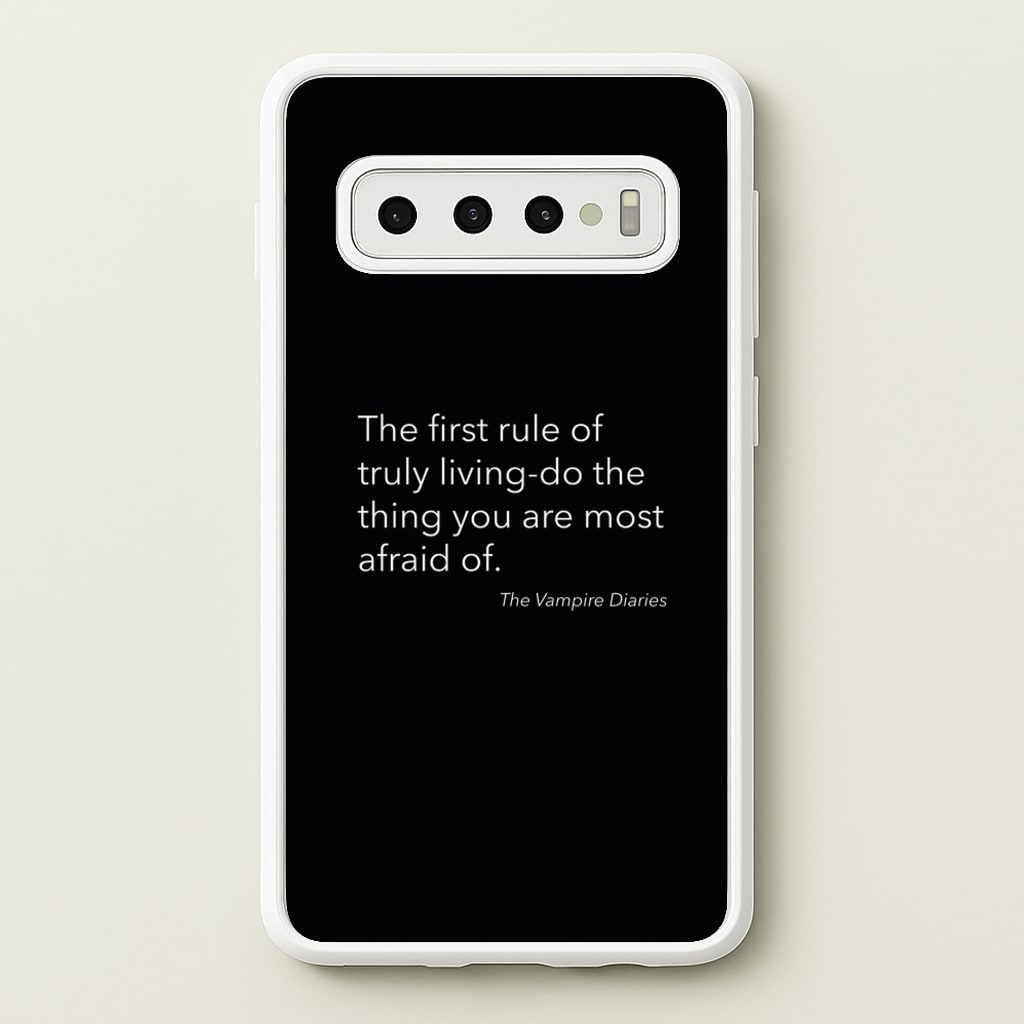 The First Rule Of Truly Living - VD - Vampire Diaries Phone Case for Galaxy S10 Plus