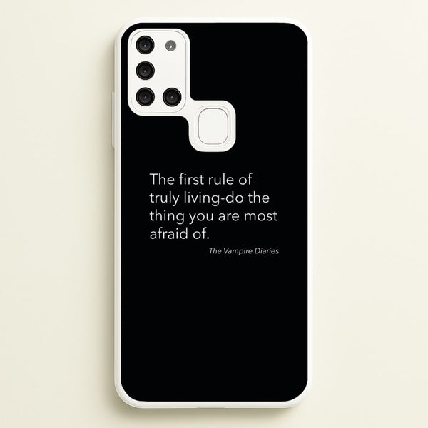 The First Rule Of Truly Living - VD - Vampire Diaries Phone Case for Galaxy A21s