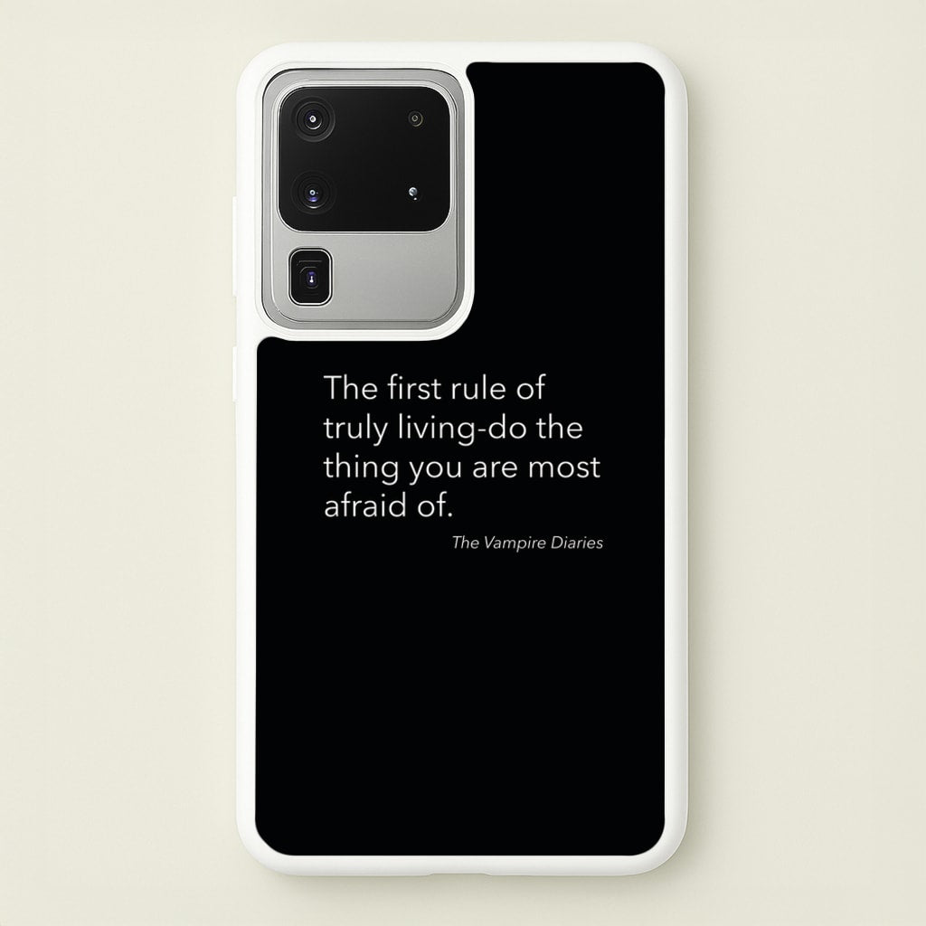 The First Rule Of Truly Living - VD - Vampire Diaries Phone Case for Galaxy S20 Ultra