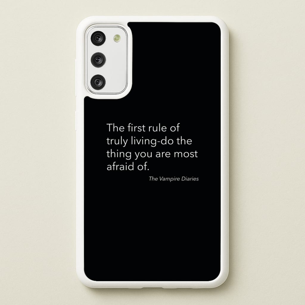 The First Rule Of Truly Living - VD - Vampire Diaries Phone Case for Galaxy S20