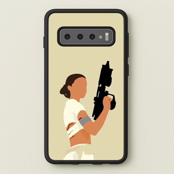 Leia With Gun - Star Wars Phone Case for Galaxy S10 Plus