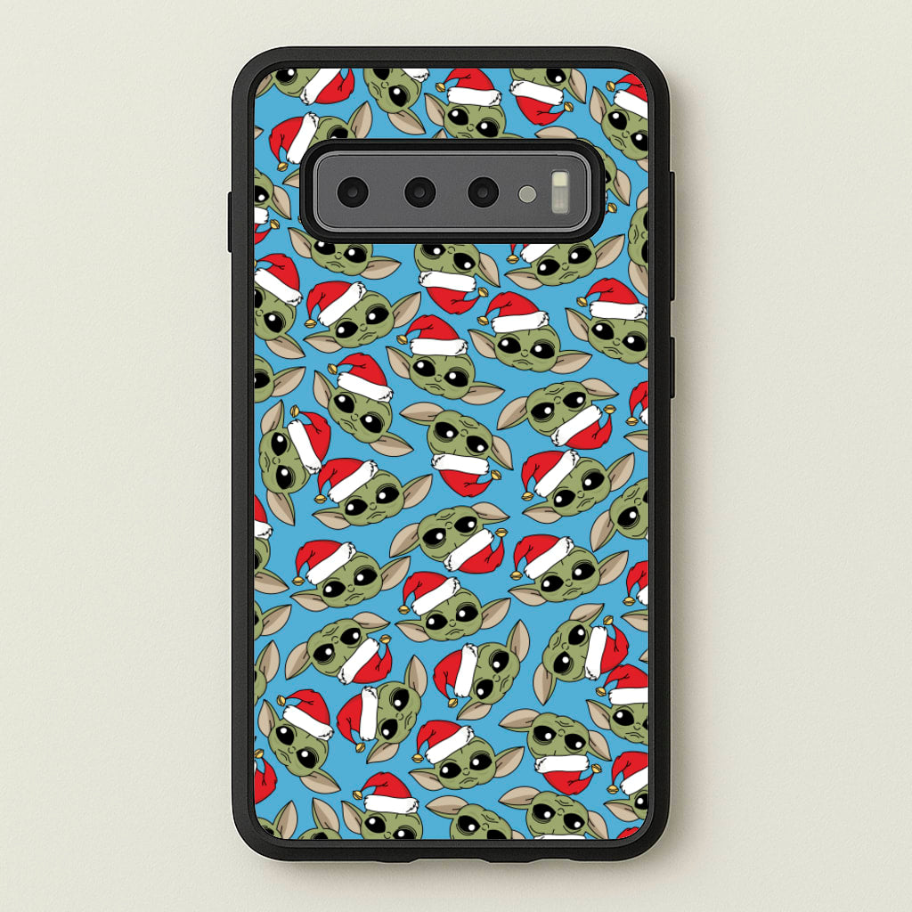 Baby Yoda Christmas Pattern - Star Wars Phone Case for Galaxy S10