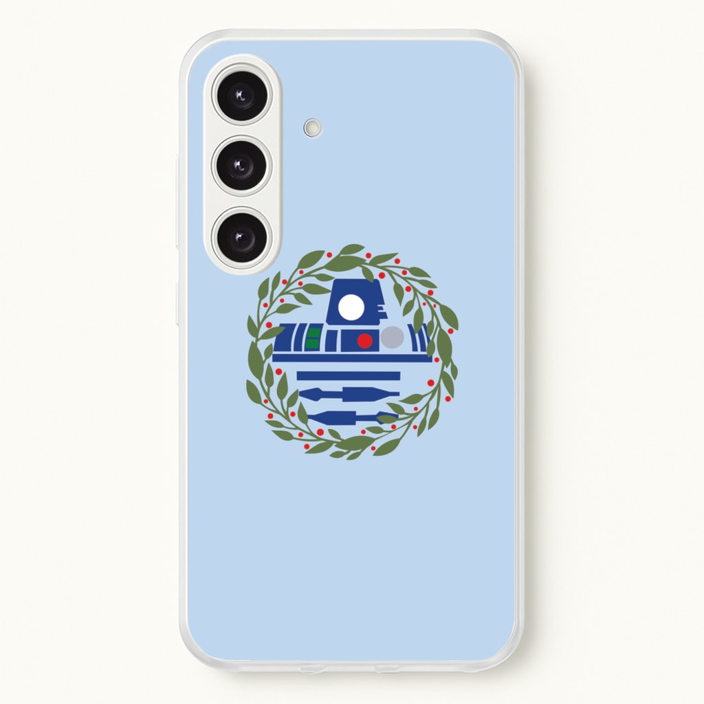 R2D2 Christmas Wreath - Star Wars Phone Case for Galaxy S24