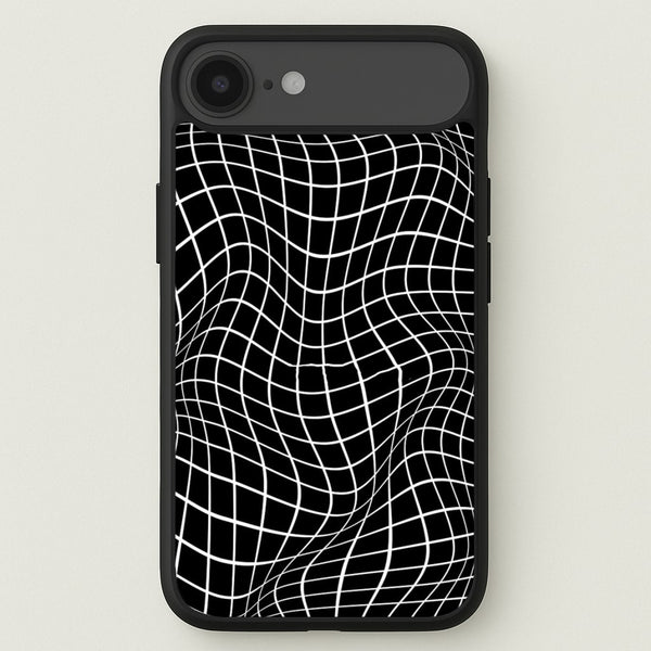 Black Wavy Grid Pattern Phone Case for iPhone 17 Air