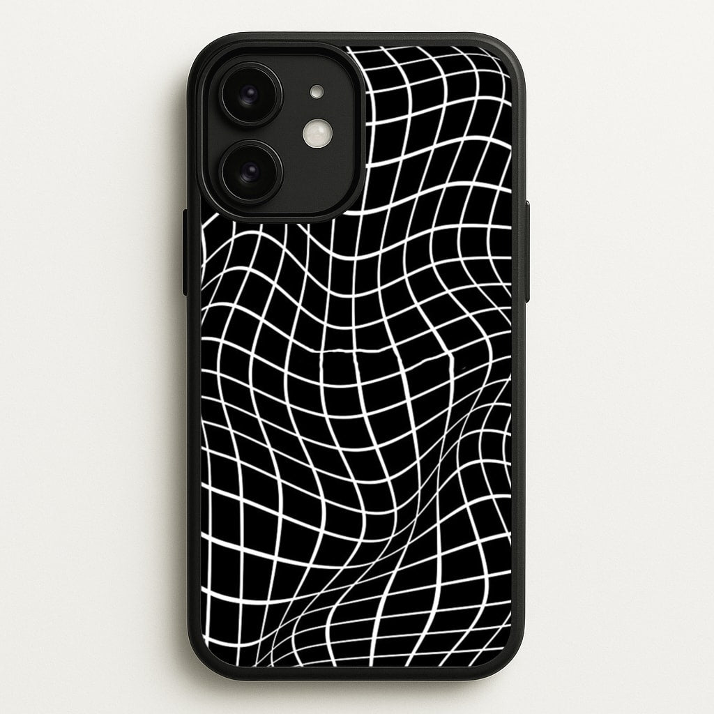 Black Wavy Grid Pattern - Phone Case for iPhone 11